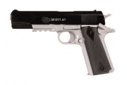 Cybergun Colt 1911A1 Dual Tone Metal Slide Fjäderpistol 6mm - Svart/Silver
